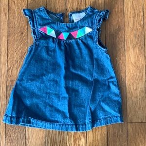 Embroidered flutter sleeve denim top Hanna 80